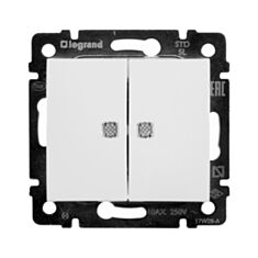 Вимикач двоклавішний Legrand Valena 774428 з підсвіткою білий - фото