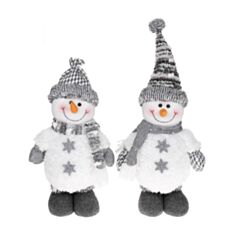 Игрушка новогодняя мягкая Снеговик BonaDi 778-344 38 см 2 дизайны - фото