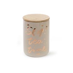 Банка Tea time з бамбуковою кришкою кремова BonaDi 945-132 725 мл - фото