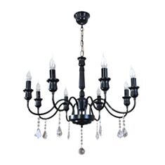 Люстра N&B light Елегант crystal 20008 глянцева чорна - фото