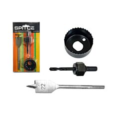 Набір свердел Spitce 21-890 для встановлення замка 3 шт - фото