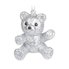 Игрушка на елку Мишка BonaDi 113-478 7 см серебряная - фото