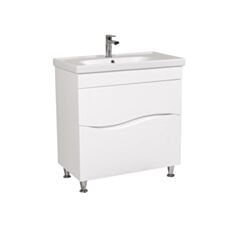 Тумба Aqua Rodos Альфа напольная 80 см белая с умывальником Frame - фото