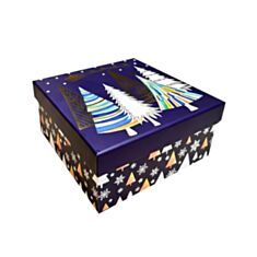 Коробка подарункова Дім Упаковки Новорічна ніч 460390672 18*18*8,5 см - фото