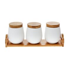  Набір банок для сипучих BonaDi Naturel 289-394 600 мл 3 шт - фото
