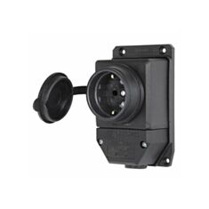 Розетка E.NEXT e.socket.rubber.029.1.16 каучукова чорна - фото