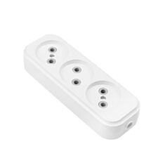 Колодка PIN 516-050200-303 3 гнезда без заземления белая - фото