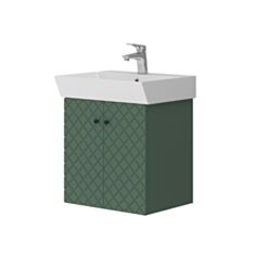Тумба Ювента Tessera Tsr-50 с умывальником Orion 50 см изумрудно-зеленая  - фото