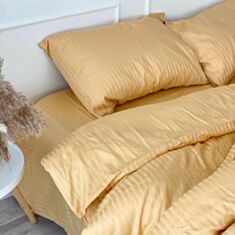 Комплект постільної білизни Na Khmari cтрайп-сатин преміум Gold 200*220 см - фото