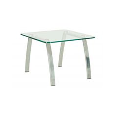 Столик журнальний скляний INCANTO table chrome GL матовий - фото