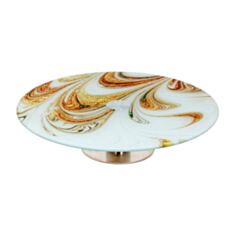 Блюдо поворотне BonaDi Мармурова розкіш 594-235 на ніжці 30 см - фото