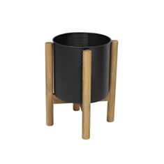 Кашпо металлическое BonaDi TY1-230 42 см черное - фото