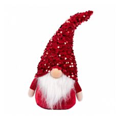 Игрушка мягкая Гном Мальчик Yes! Fun 973722 LED 29 см красная пайетка - фото