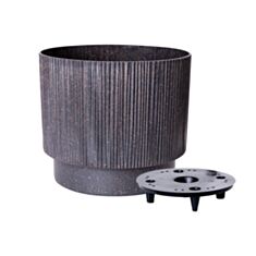 Горщик Алеана Осло 128027 зі вставкою 12*10,5 см граніт Wood - фото