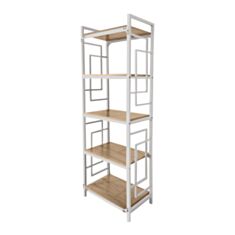 Стеллаж Металл-Дизайн Квадро 5 полок дуб античный/белый - фото