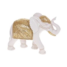 Статуэтка декоративная BonaDi Слон SG37-873 25 см белая с золотом - фото