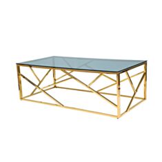 Столик журнальный стеклянный Signal Escada A золотой - фото
