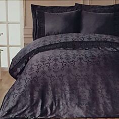 Комплект постільної білизни Maison Dor Mirabella Dantela Anthrace 200*220 см - фото
