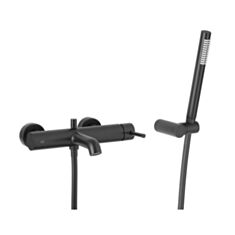 Смеситель для ванны KFA Armatura Moza Black 5034-520-81 с душкомлектом - фото