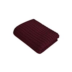 Плед в'язаний Прованс Soft коси 200*200 бордо - фото