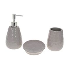 Набор аксессуаров для ванной BonaDi 304-970 3 шт серый - фото