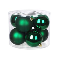 Набір ялинкових куль BonaDi 47-122 10 см 8 шт зелений - фото