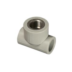 Тройник Kraft Pipe ППР внутренняя резьба 25*3/4"*25 серый - фото