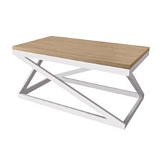 Столик журнальний Метал-Дизайн Лонг Бент 110*60 см дуб античний/білий - фото