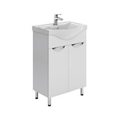 Тумба Respect-M Грація Т1-60 біла з умивальником Basic 60 см - фото