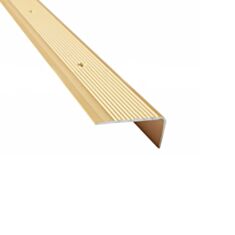 Поріг алюмінієвий ТІС АС22-з27 сходовий рифлений 45*22 мм 2,7 м золото - фото