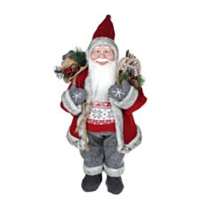 Новогодняя игрушка Санта BonaDi NY14-522 45 см красная с серым - фото