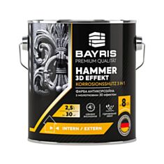 Фарба антикорозійна Bayris Hammer 3D антрацит 2,5 л  - фото