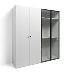 Шафа чотирьохдверна Merx Gallery ГЛ140С біла 26009924 - фото