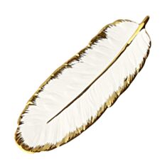 Блюдо Olens Біле перо DL21022532 12,5*36*2,5 см - фото