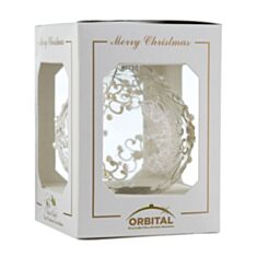 Елочная игрушка стеклянная ручной работы "Д-235" Orbital 8 см прозрачный - фото