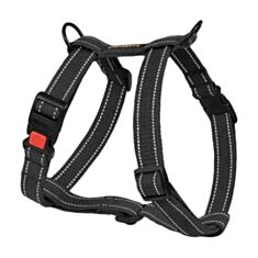 Шлея для собак BronzeDog Сotton Н-подібна 75/1511Б/Т 58-71 см графіт - фото