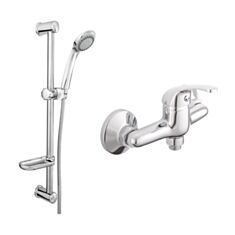 Смеситель для ванны Rubineta Optima-12/С+Varianta-Delta 625104 с душевым комплектом - фото