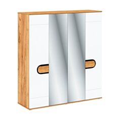 Шафа Rodan Q 4D дуб крафт золотий/білий глянець - фото