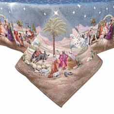Скатертина новорічна гобеленова Limaso RUNNER1153AZ-180 Вифлеємська ніч 137*180 см - фото