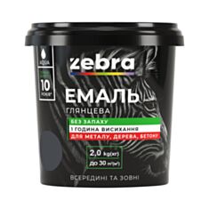 Емаль акрилова Зебра 18 темно-сіра 2 кг - фото
