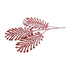 Декоративна новорічна гілка червона БД 128-F137 - фото