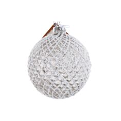Ялинкова іграшка скляна БД NY15-580 10 см льодово біла - фото