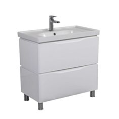 Тумба Aqua Rodos Венеція підлогова біла з умивальником Arya 80 см  - фото