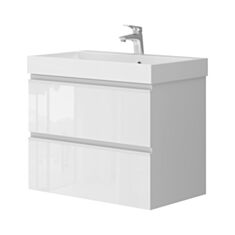 Тумба Ювента Savona New Sv-70 с умывальником Streng 70 см белая - фото