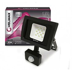 Прожектор світлодіодний Velmax LED 30W 6200K 2700Lm ІР65 з датчиком руху - фото