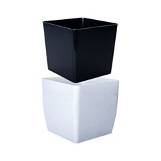 Горщик Алеана Квадро Stone низький 128013 22*22*21 см світлий бетон - фото