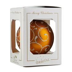 Елочная игрушка стеклянная ручной работы "Д-175-2" Orbital 8 см шафир матовый - фото