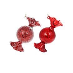 Елочная игрушка стеклянная BonaDi Конфетка NY15-992 8,5 см 2 дизайна - фото