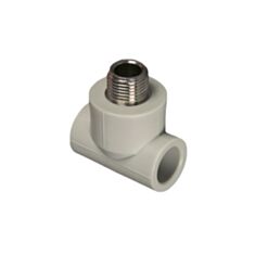 Тройник Kraft Pipe ППР внешняя резьба 20*1/2"*20 серый - фото