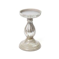 Підсвічник дерев'яний BonaDi 497-119 19 см срібний антик - фото